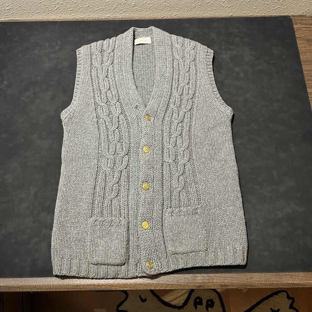 Vintage Mohair 50s Cardigan Sweater Vest Western Himalaya Shetland Ireland Aran